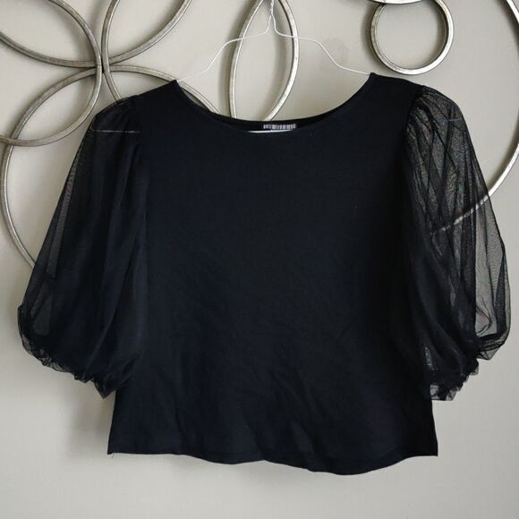 Honey Pot tulle puff sleeve top - Picture 2 of 6